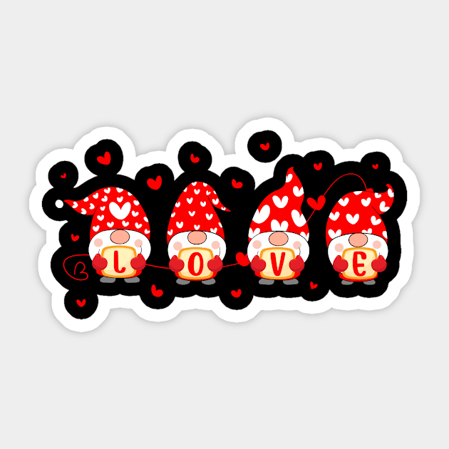 Cute Happy Valentines Day Gnomes Gift Sticker by 2blackcherries